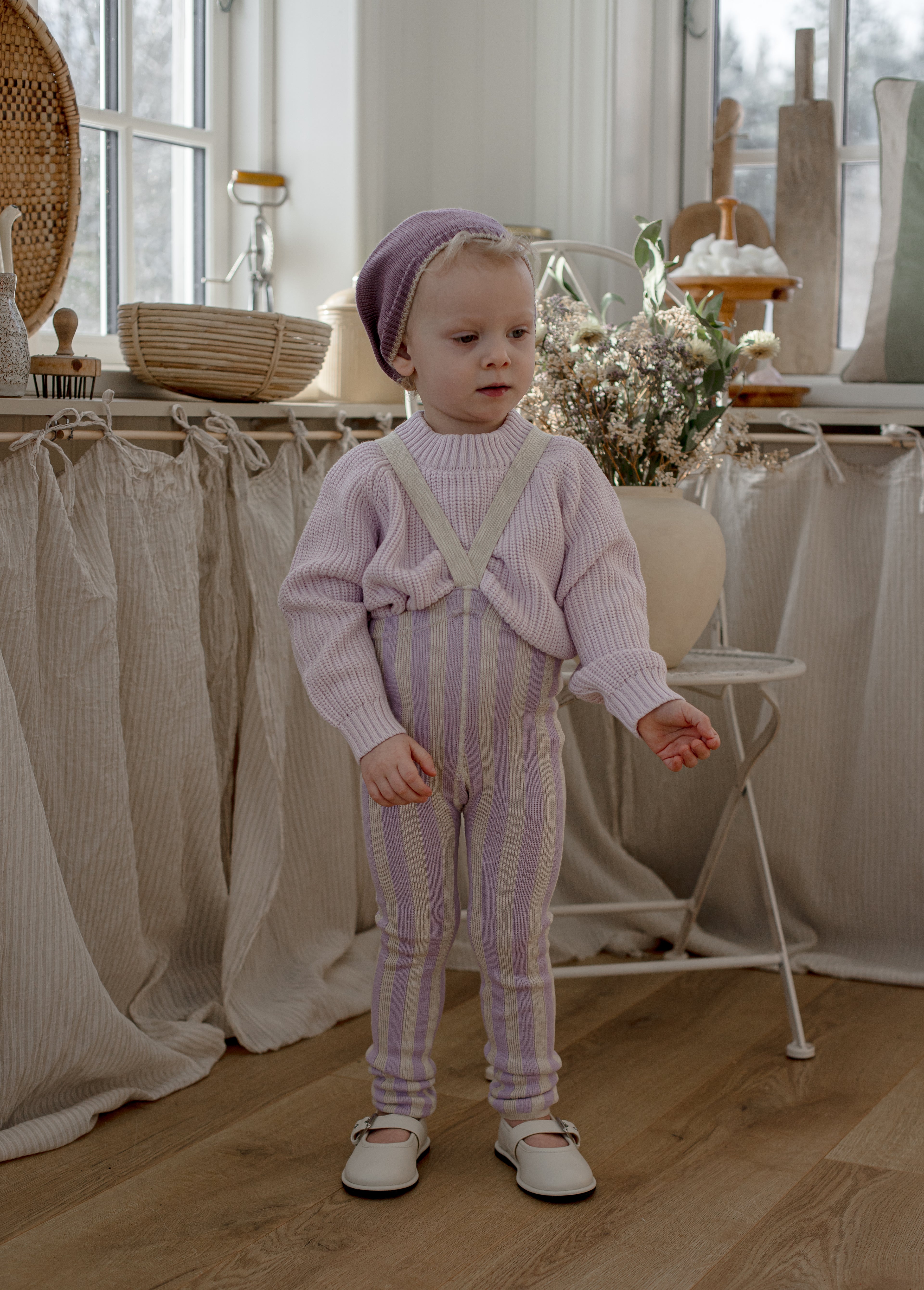 Footless Collection_Lavender x Cream Striped