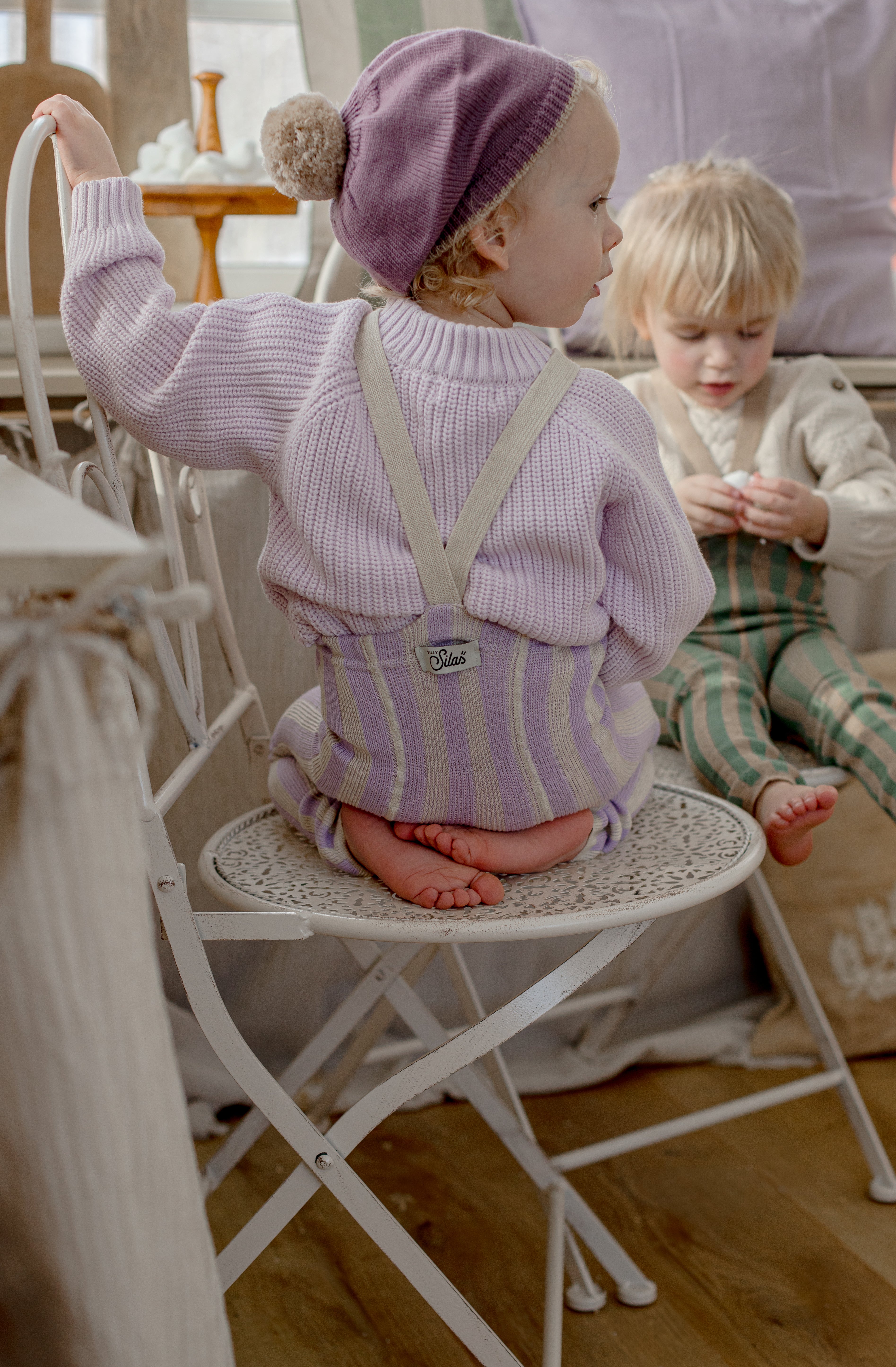 Footless Collection_Lavender x Cream Striped