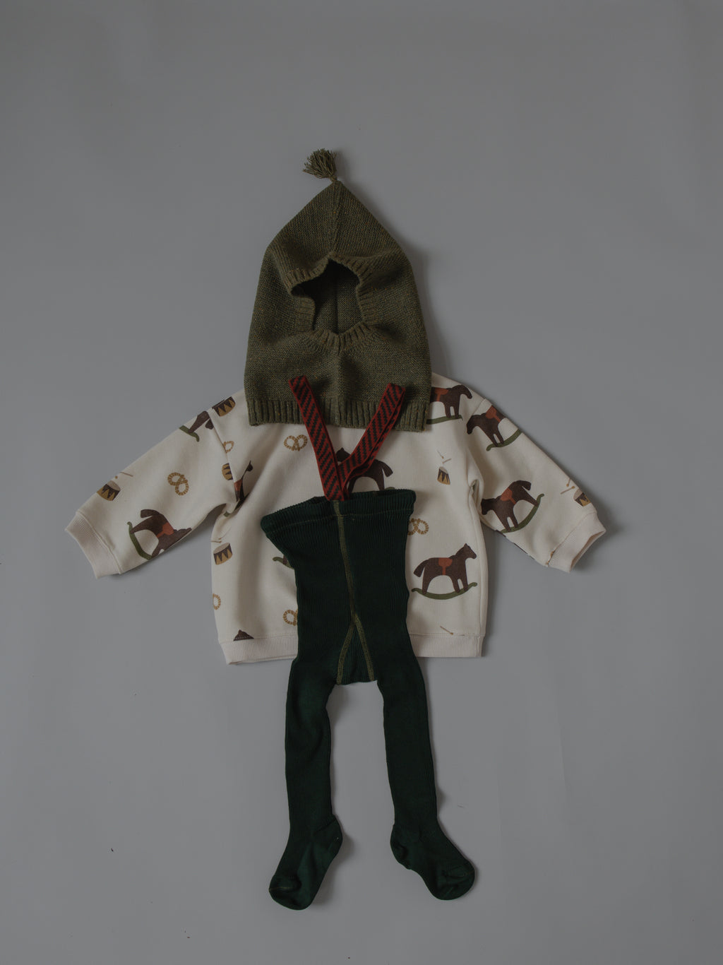 SILLY Silas｜Footed_DF Green Christmas Patterned