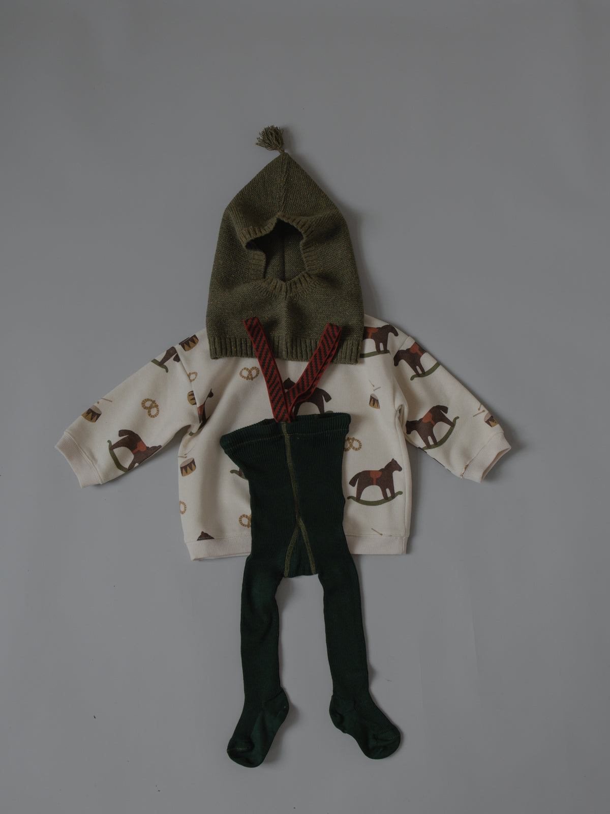 SILLY Silas｜Footed_DF Green Christmas Patterned